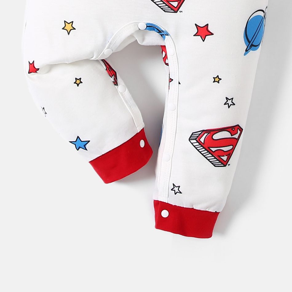 Superman Baby Boy /Girl Logo Stars Allover Jumpsuit White