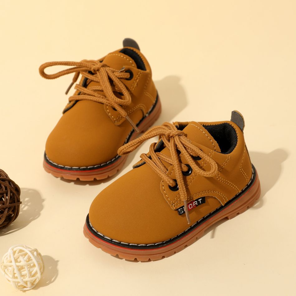 Toddler Solid Color Lace-up Shoes Ginger