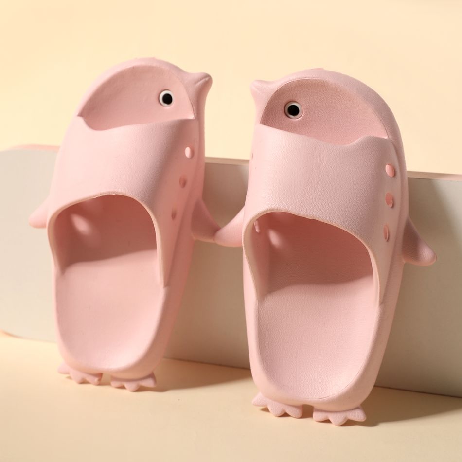 Toddler / Kid Cartoon Penguin Pink Slippers Beach Shoes Pink big image 2