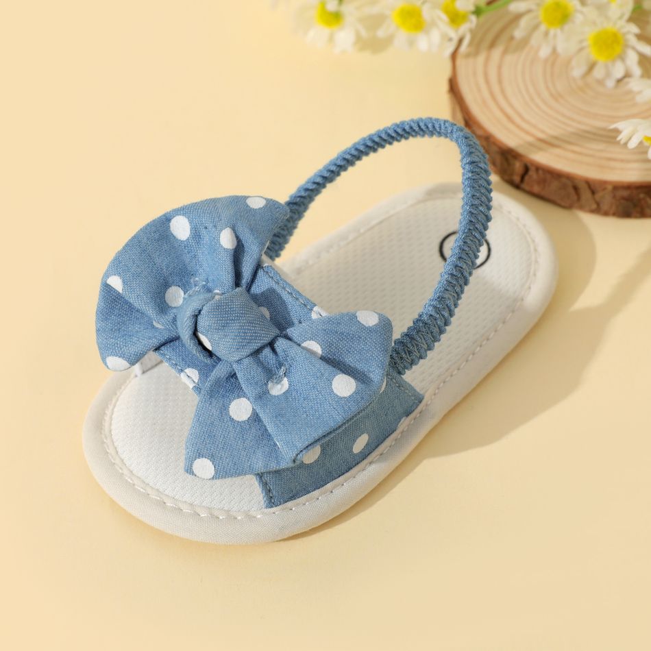 طفل / طفل رضيع القوس slingback مفتوحة اصبع القدم الصنادل وحيد لينة prewalker الأحذية الضوء الأزرق big image 3