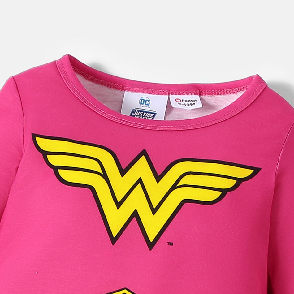 Justice League Baby Boy/Girl Super Heroes Logo Jumpsuit Pink big image 3