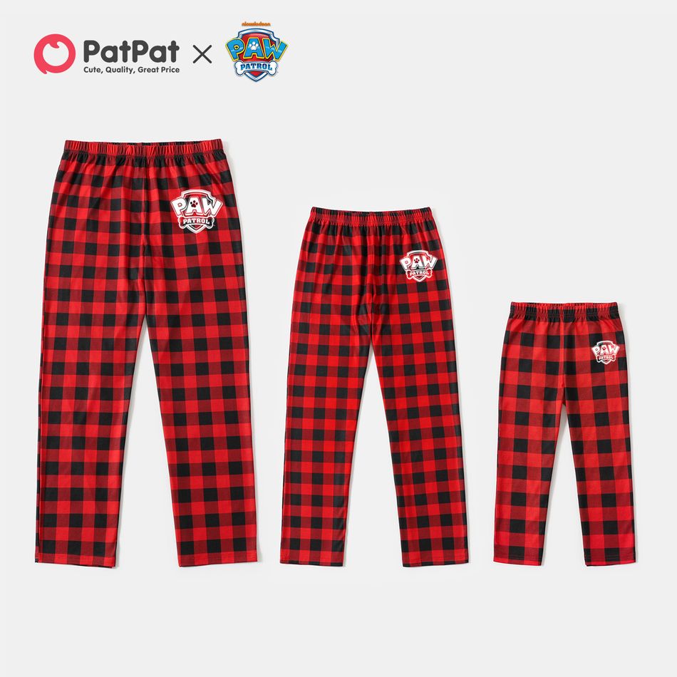 PAW Patrol Family Matching Chrismtas Pups Holiday Top and Plaid Pants Pajamas Red