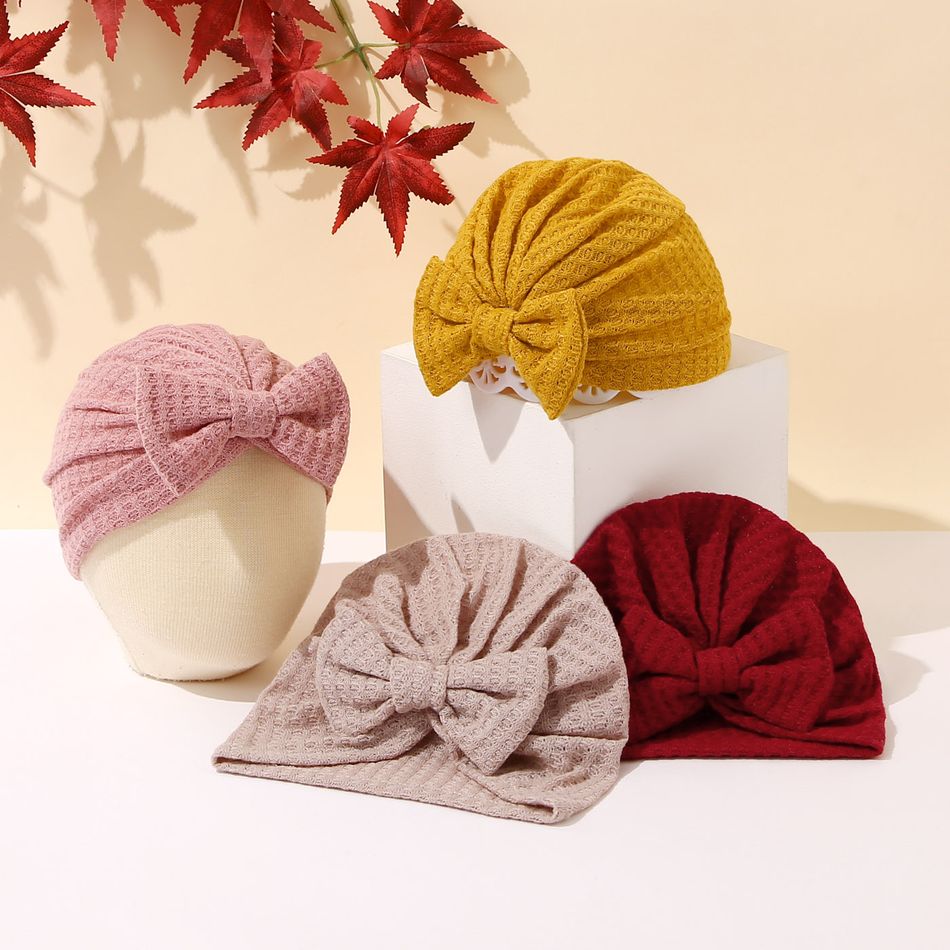 2-pack Baby / Toddler Solid Color Bow Decor Knit Beanie Hat Multi-color big image 6