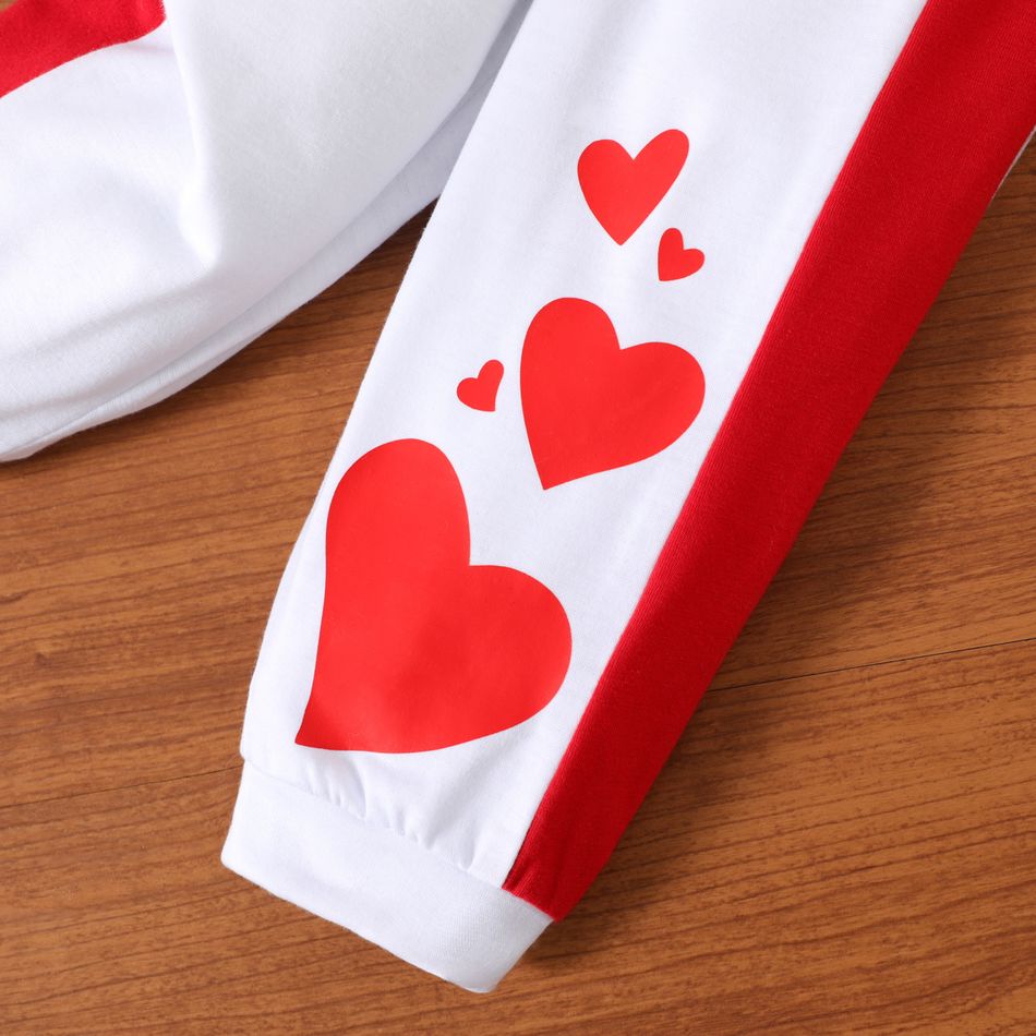2pcs Baby Girl Letter and Love Heart Print Long-sleeve Romper with Trousers Set White big image 6