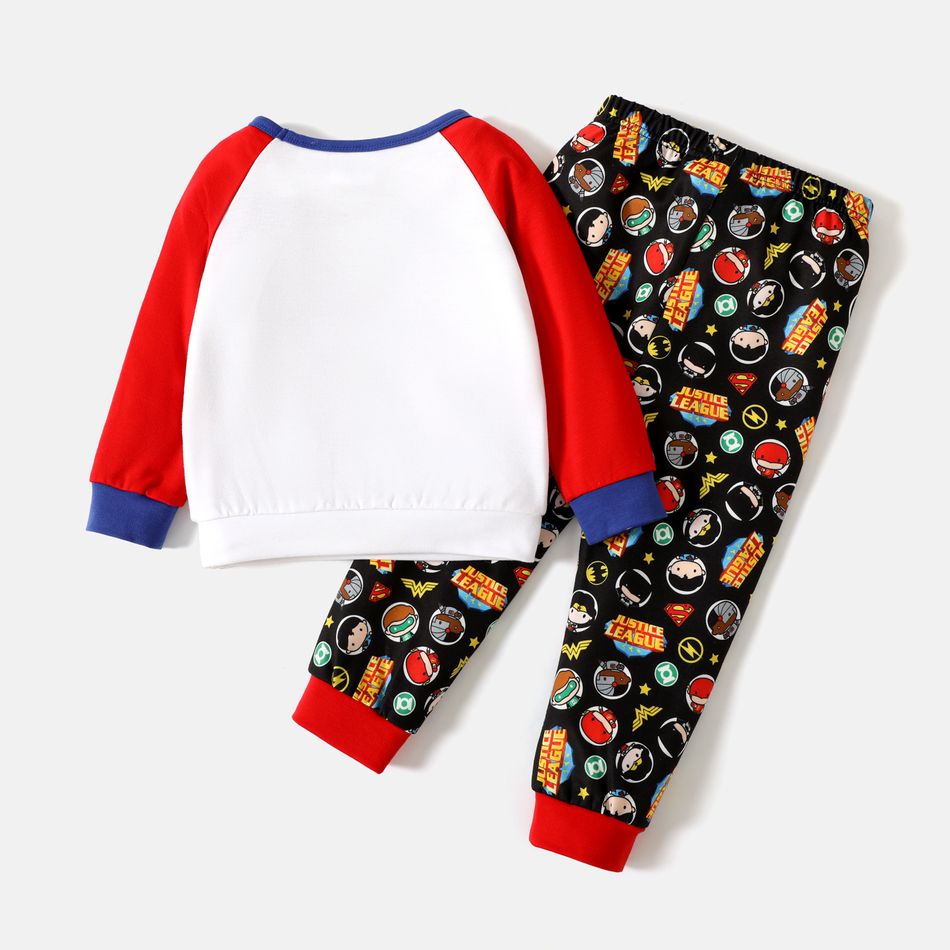 Justice league 2-piece Toddler Boy/Girl Super Heroes Top and Allover Pants Sets Red big image 3