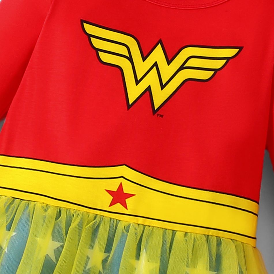Justice League 2-piece Baby Girl  Super Heroes Tutu Jumpsuit with Bib Set Colorful big image 4