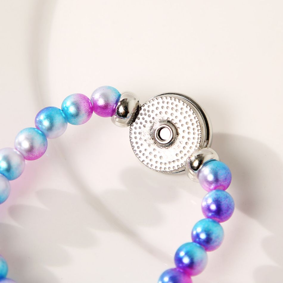 Toddler Cartoon Unicorn Colorful Beaded Bracelet Purple big image 5