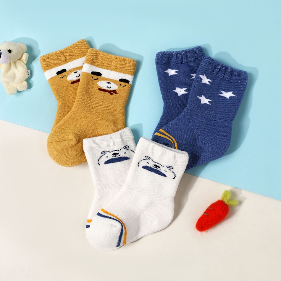 Baby / Toddler Cute Cartoon Striped Winter Thick Terry Socks Yellow big image 2