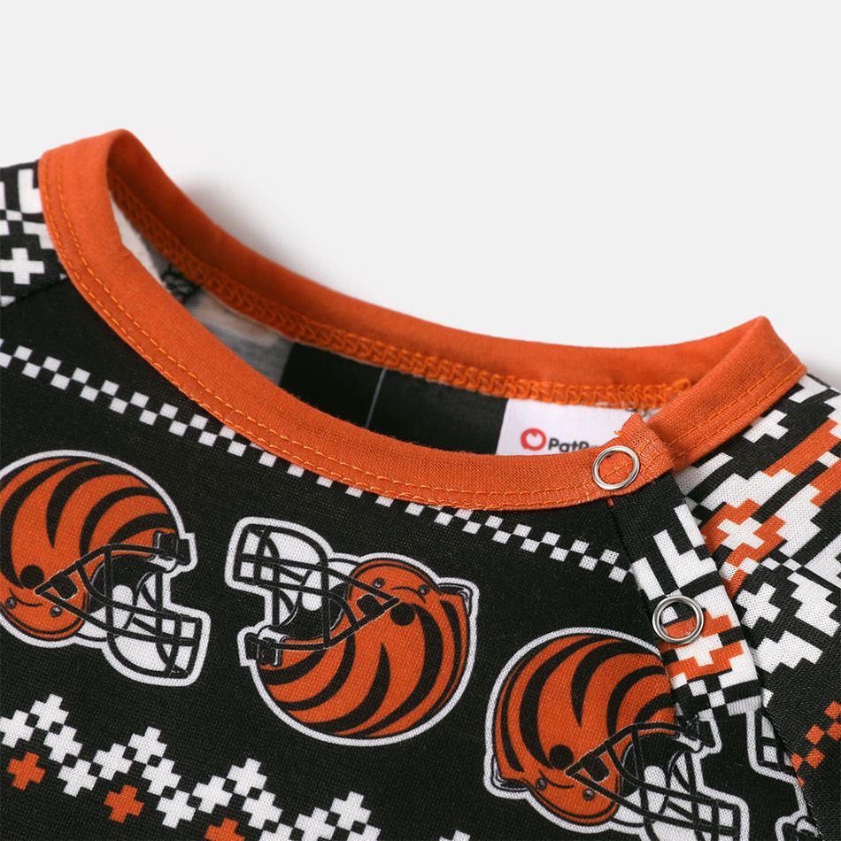 NFL Family Matching Graphic Top and Allover Pants Pajamas Sets (Cincinnati Bengals) DarkOrange big image 9