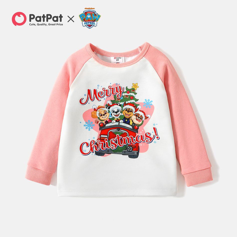 PAW Patrol Toddler Boy/Girl Christmas Glow Sweatshirt PinkyWhite