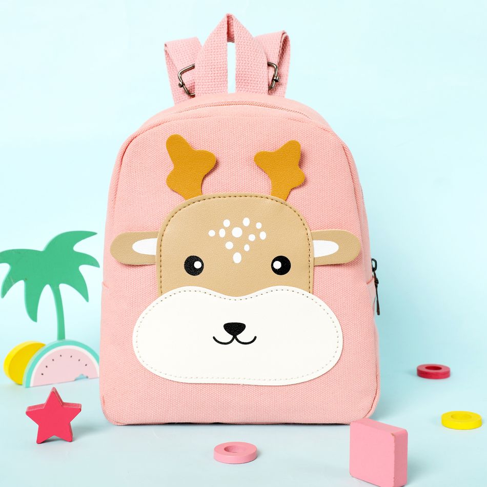 Kids Cartoon Fawn Deer Backpack Preschool Book Bag Pink
