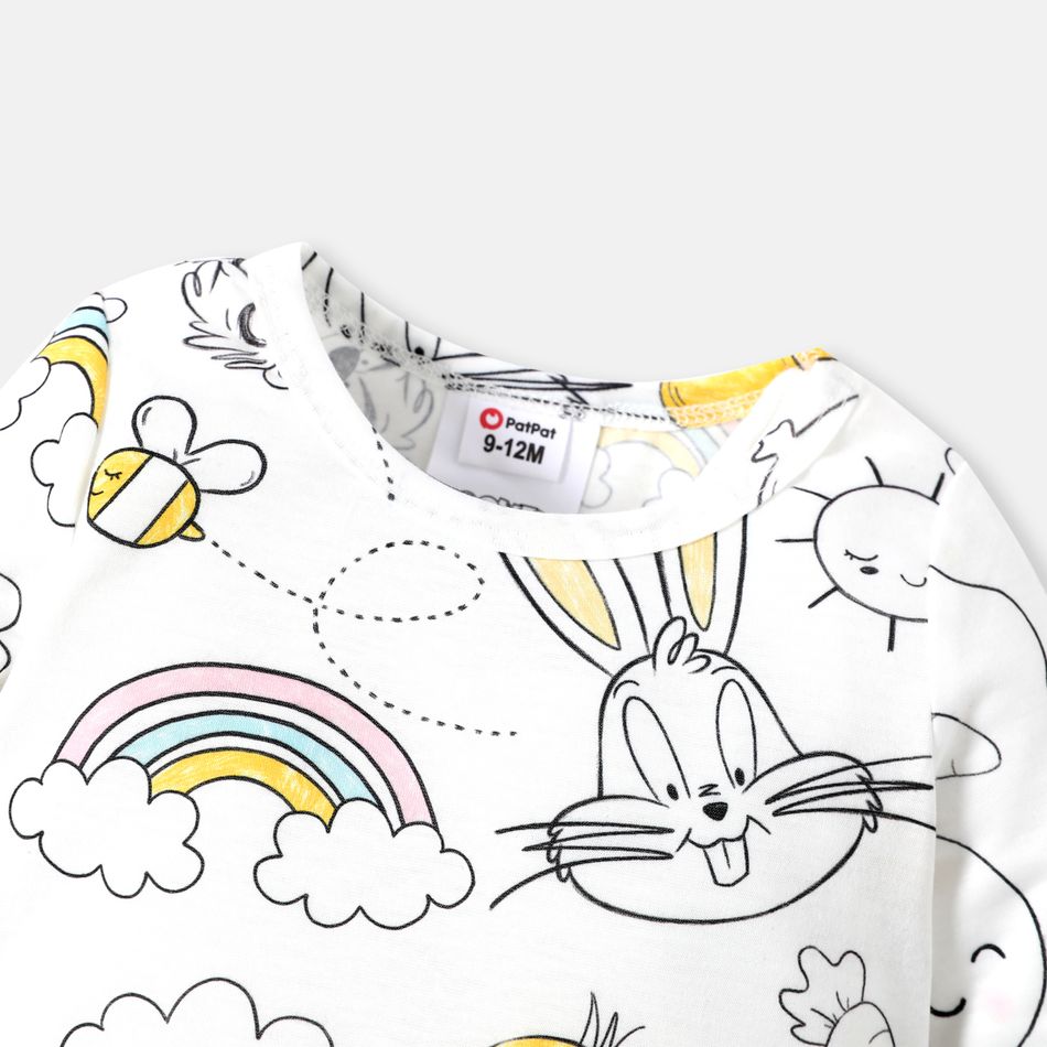 Looney Tunes Neonato Unisex Coniglio Infantile Manica lunga Tute Bianco big image 2