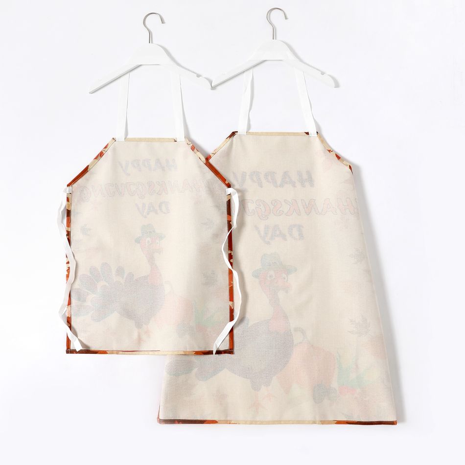 Thanksgiving Turkey Print Apron for Mom and Me Champagne big image 2