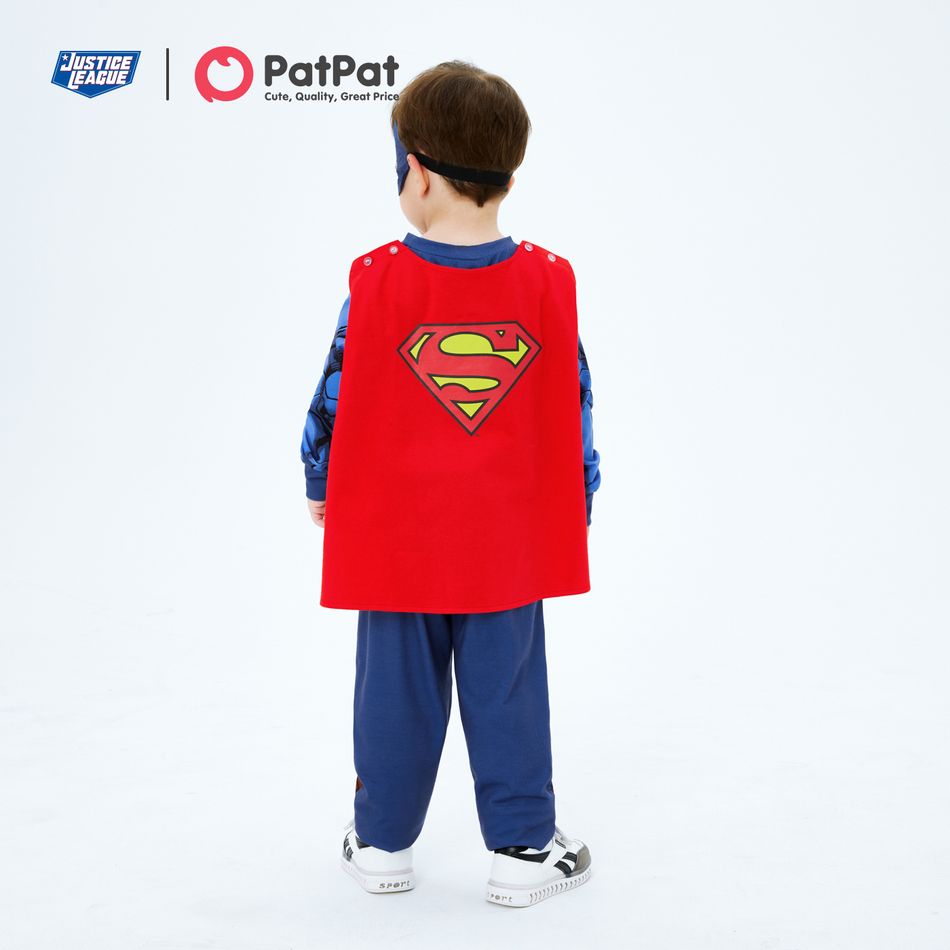Justice League 3-piece Toddler Boy Super Heroes Cosplay Costume Set with Cloak and Face Mask Blue big image 5