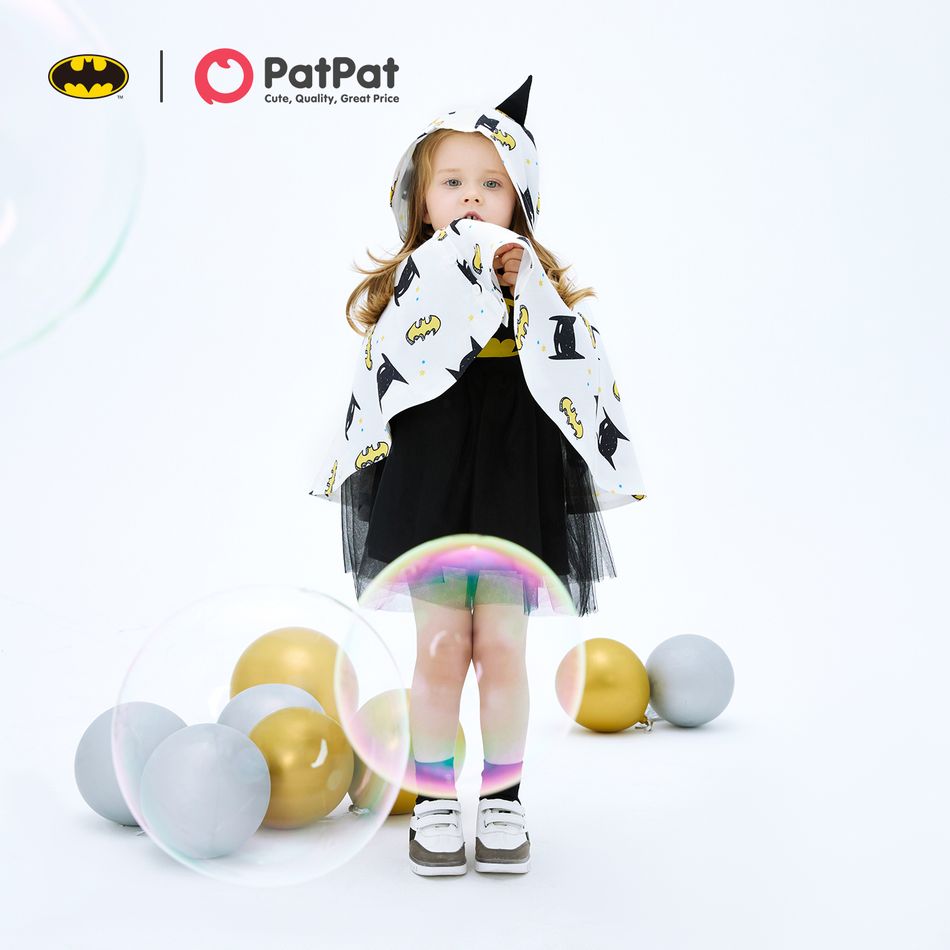 Batman 1 unidade Criança Mulher Hipertátil/3D Infantil Fato saia e casaco Branco