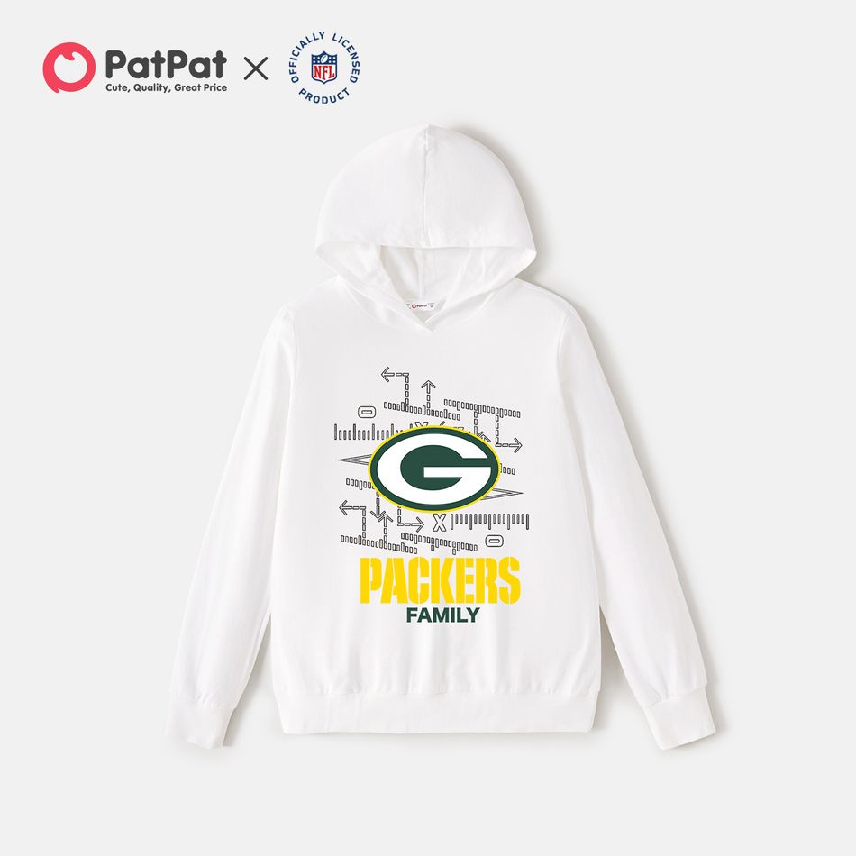 بلوزات قطنية 100٪ بشعار nfl للعائلة أبيض big image 2