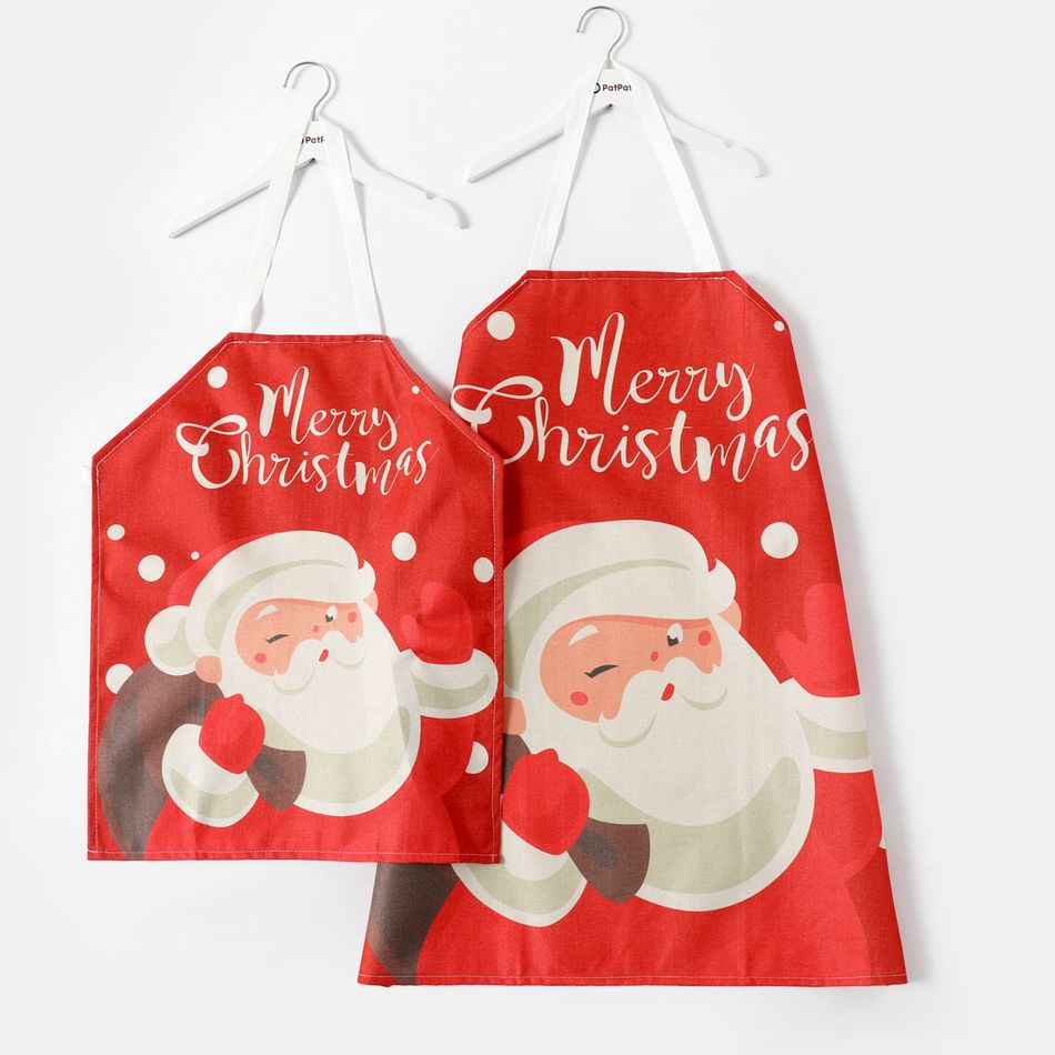 Christmas Santa Claus Letter Graphic Red Apron for Mom and Me Color-A big image 4