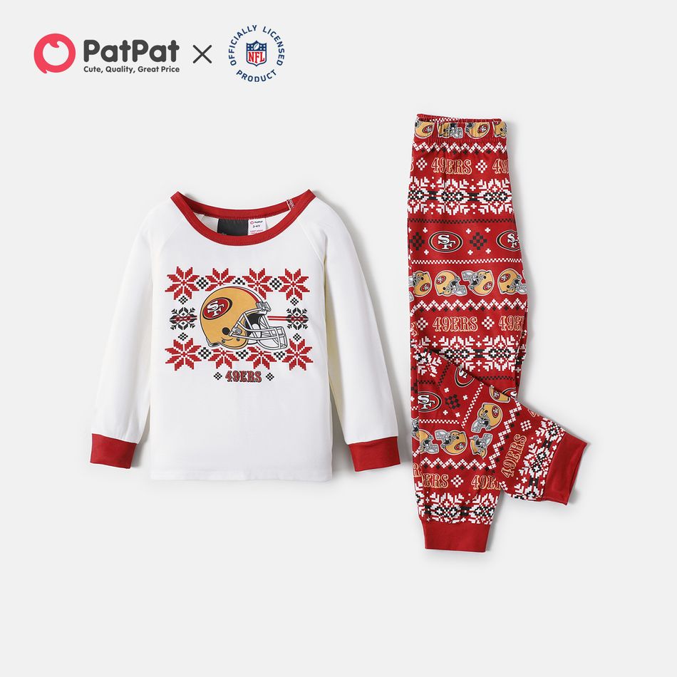 NFL Family Matching Graphic Pajamas Top and Allover Pants (San Francisco 49ers) REDWHITE big image 4