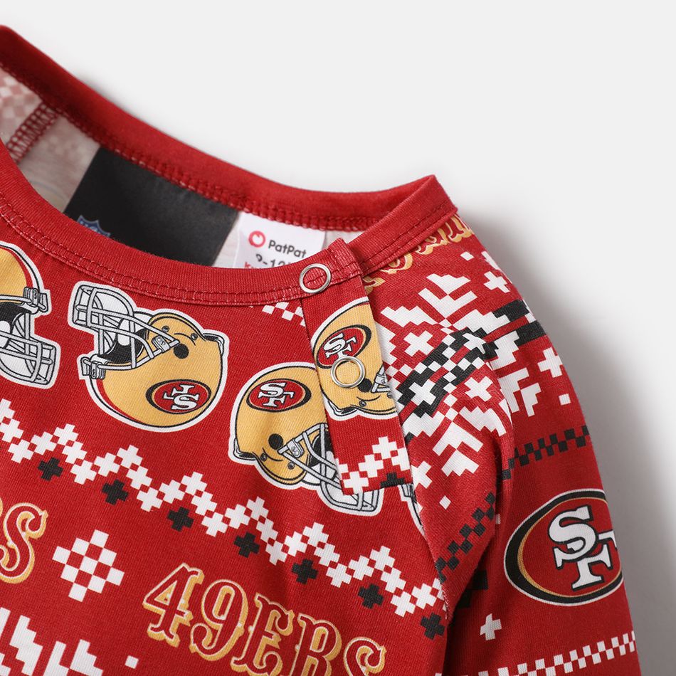 NFL Family Matching Graphic Pajamas Top and Allover Pants (San Francisco 49ers) REDWHITE big image 8