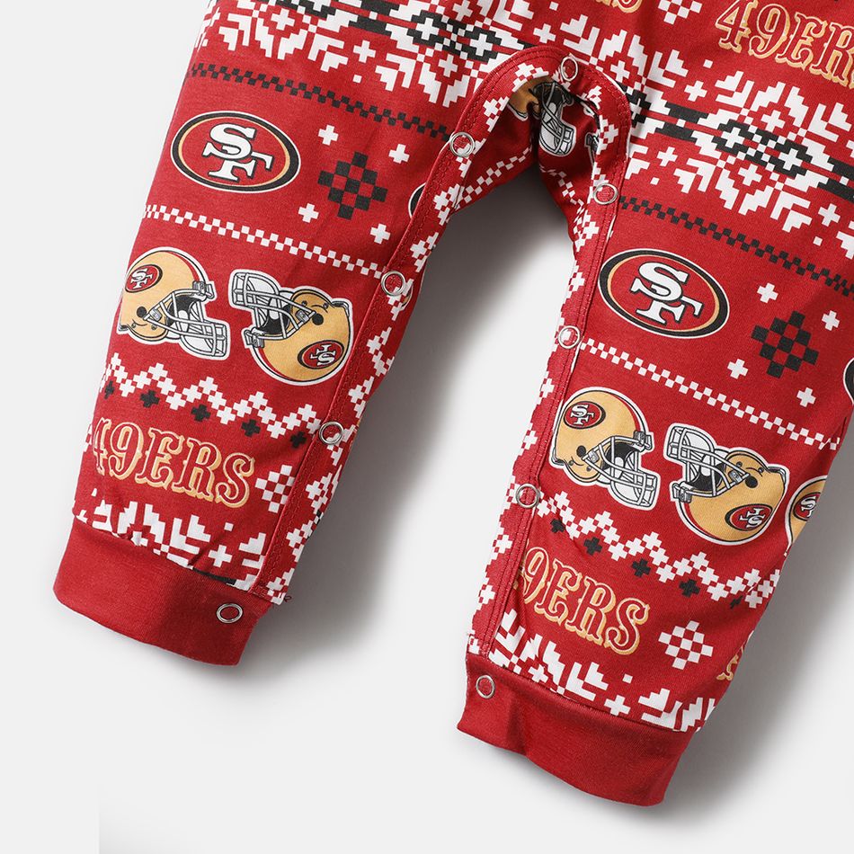 NFL Family Matching Graphic Pajamas Top and Allover Pants (San Francisco 49ers) REDWHITE big image 10
