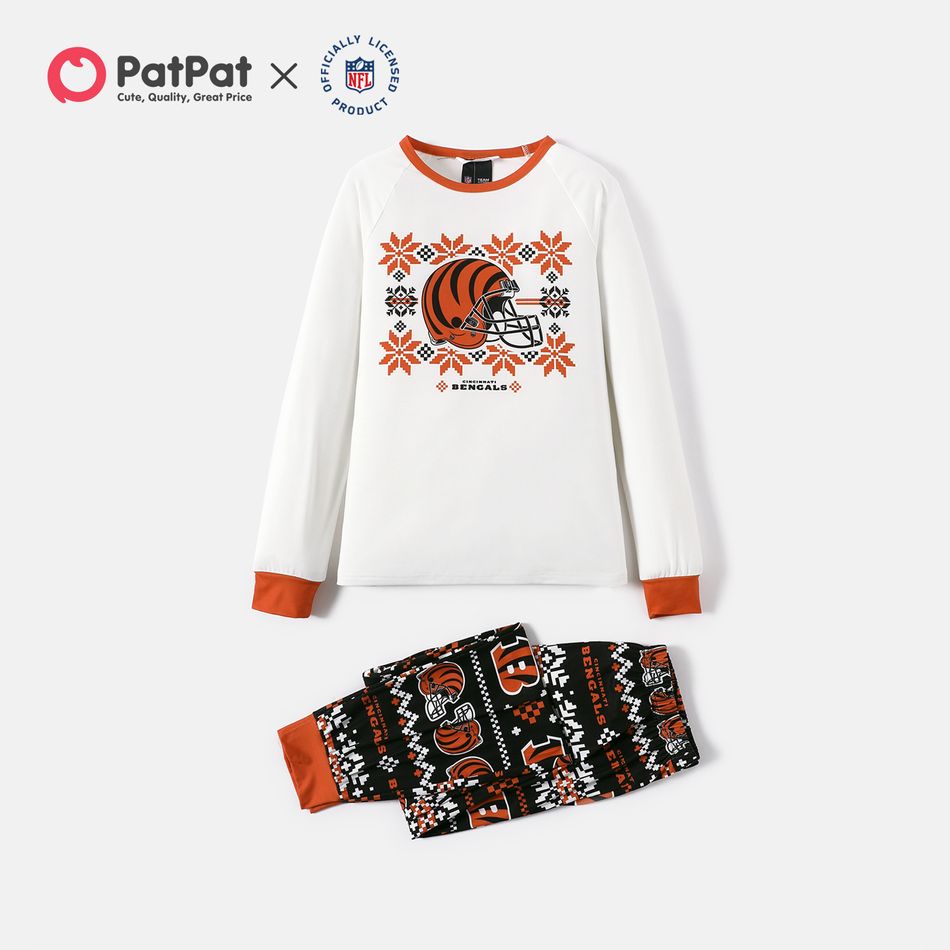 NFL Family Matching Graphic Top and Allover Pants Pajamas Sets (Cincinnati Bengals) DarkOrange big image 3