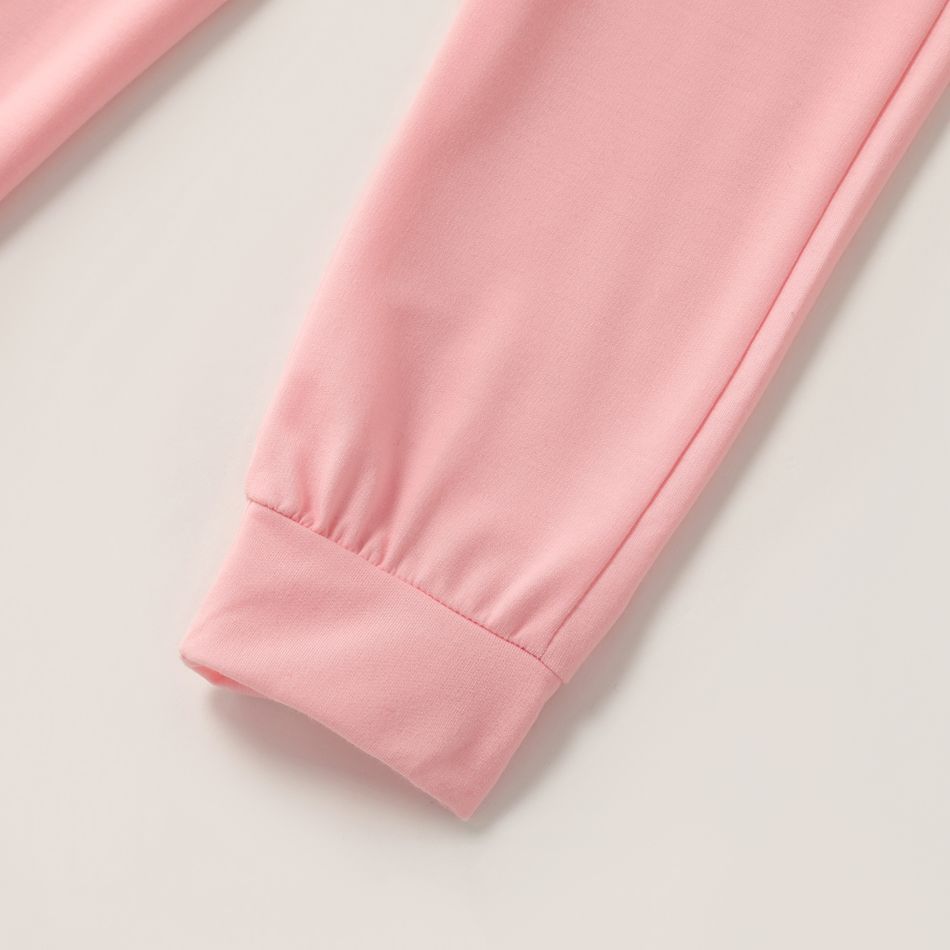 Kid Boy/Kid Girl Solid Color Elasticized Casual Pants Pink big image 1