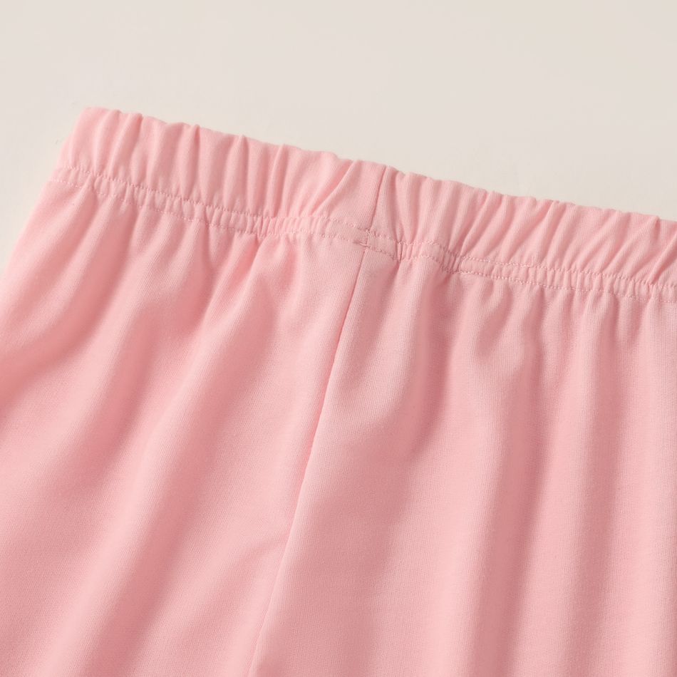 Kid Boy/Kid Girl Solid Color Elasticized Casual Pants Pink big image 2