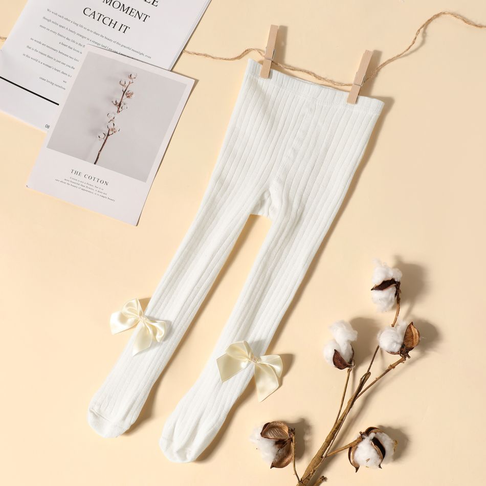 meias de laço sólido para bebé / criança / criança (várias cores) Branco