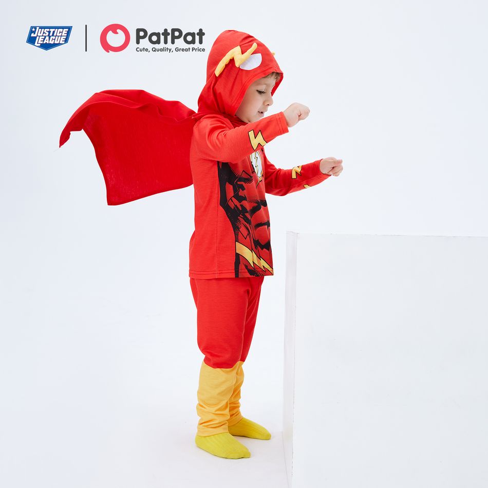 Justice League Toddler Boy/Girl Super Heroes Cosplay Costume With Hooded Cloak and Face Mask Red big image 8