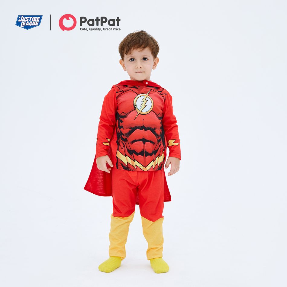 Justice League Toddler Boy/Girl Super Heroes Cosplay Costume With Hooded Cloak and Face Mask Red big image 13