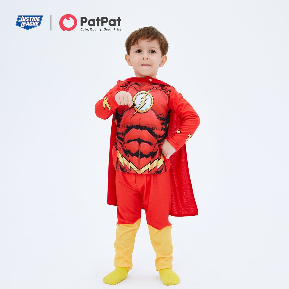 Justice League Toddler Boy/Girl Super Heroes Cosplay Costume With Hooded Cloak and Face Mask Red big image 14