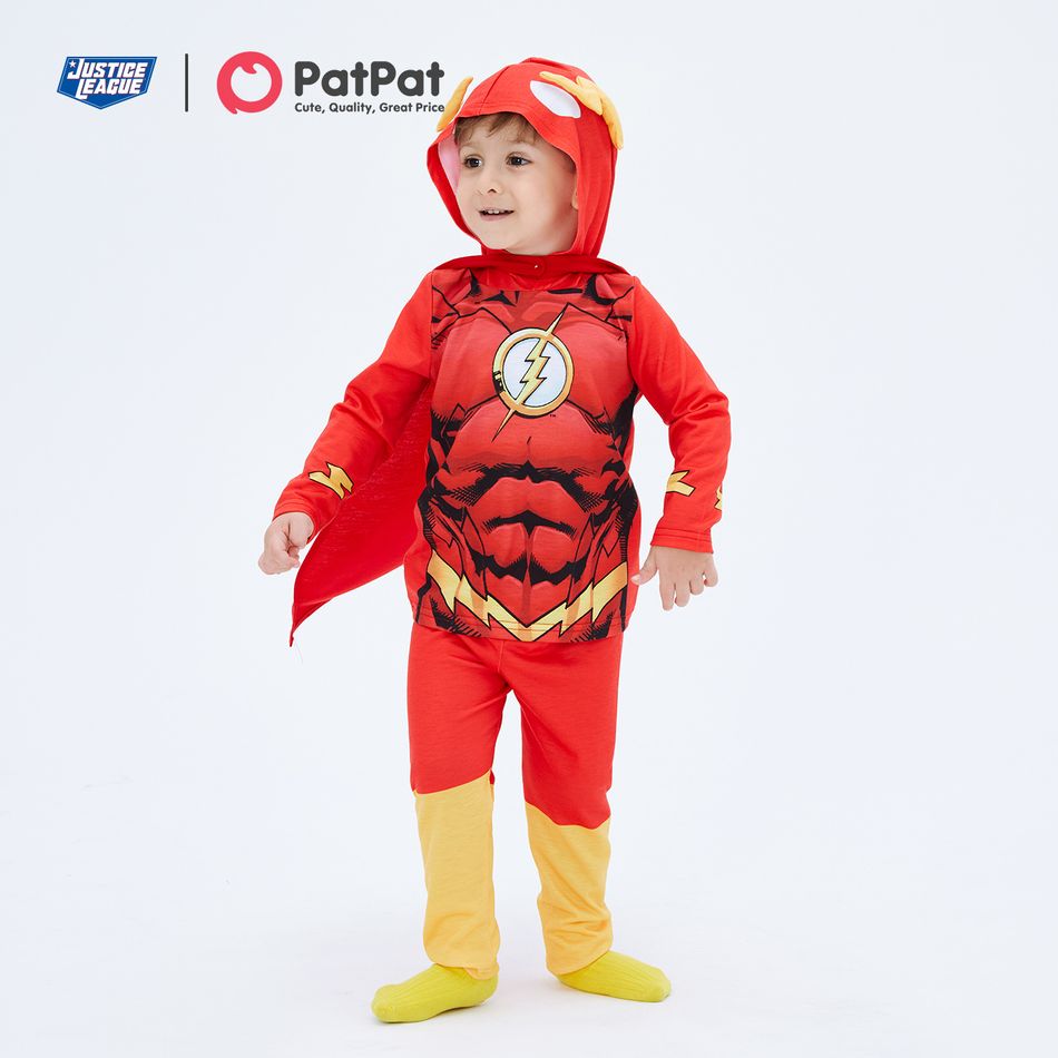 Justice League Toddler Boy/Girl Super Heroes Cosplay Costume With Hooded Cloak and Face Mask Red big image 15