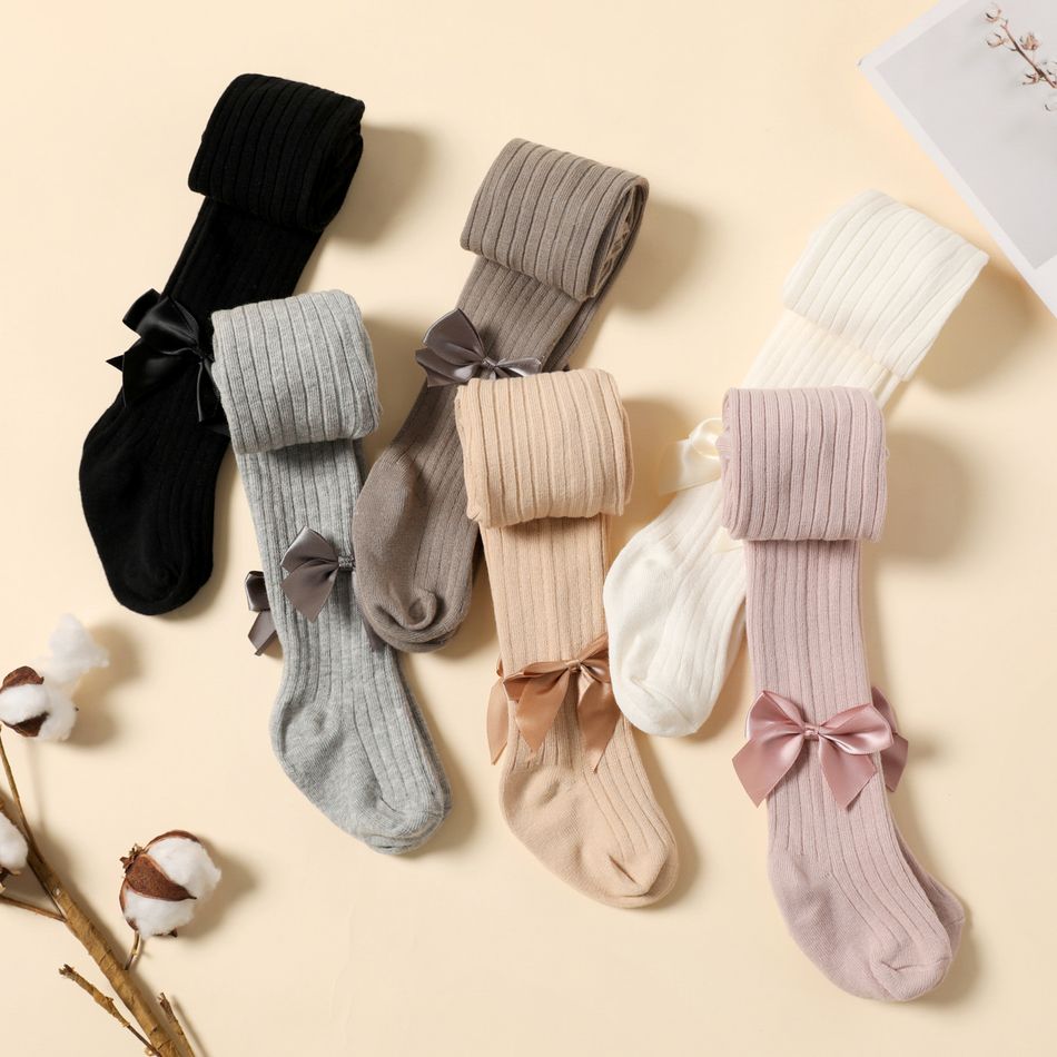 Baby / Toddler / Kid Solid Bowknot Stockings (Various colors) White big image 7