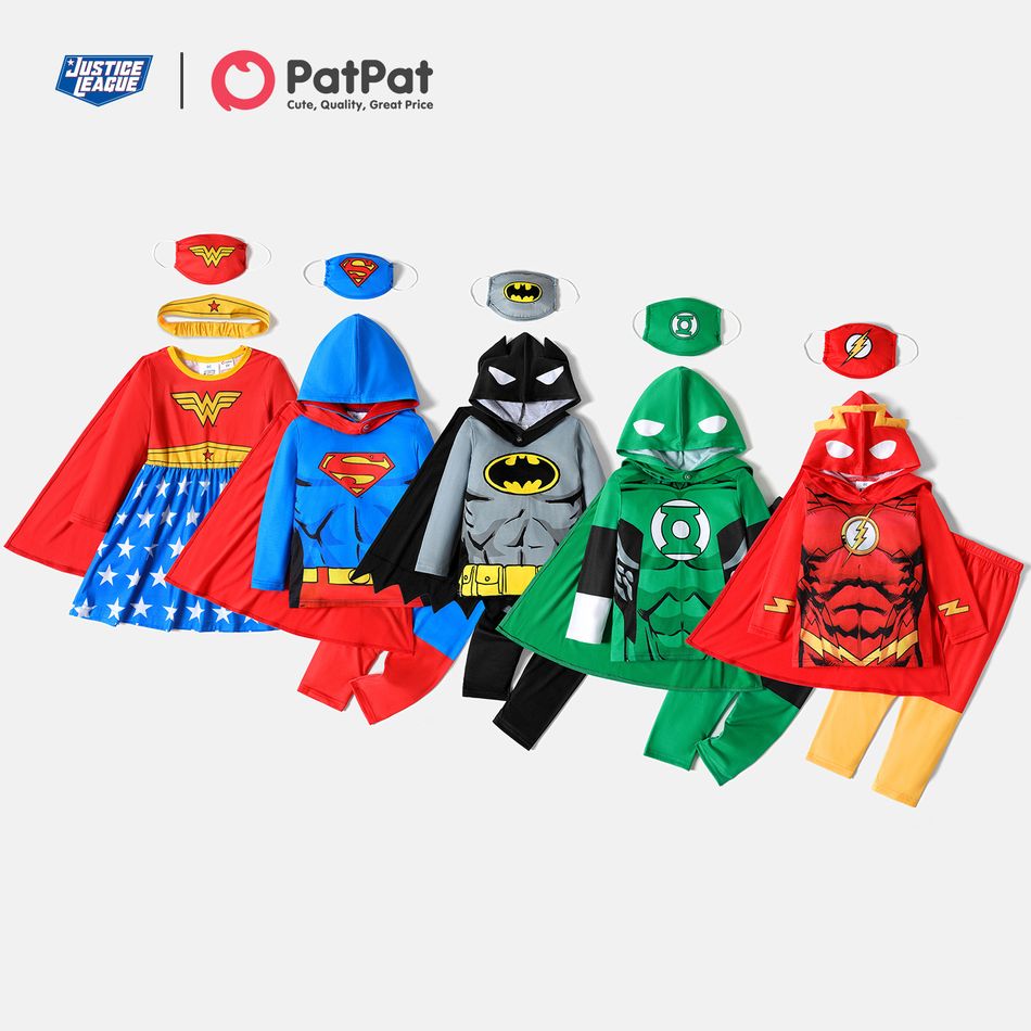 زي تنكري للأبطال الخارقين في لعبة Justice league للأطفال الصغار / البنات مع عباءة مقنعين وقناع للوجه أحمر big image 20