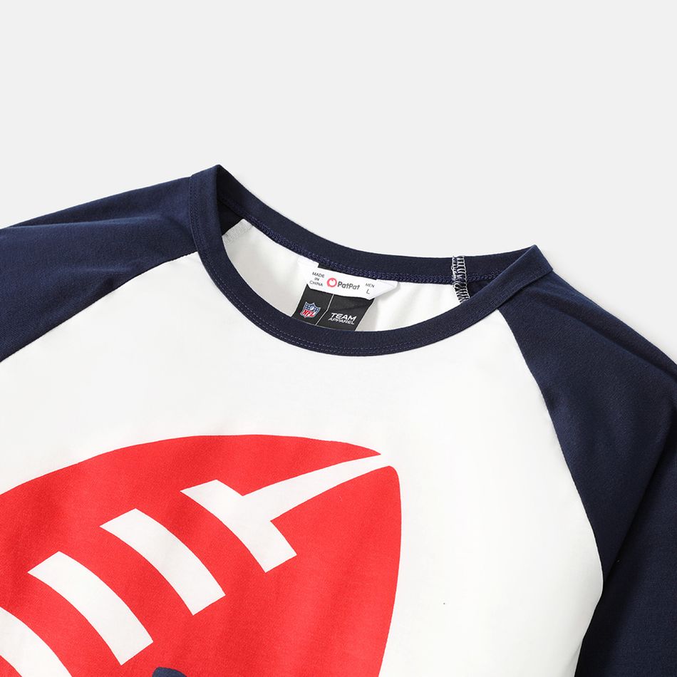 nfl الأسرة المطابقة أعلى colorblock patrots وكل انحاء السراويل منامة مجموعات الأزرق الملكي big image 10