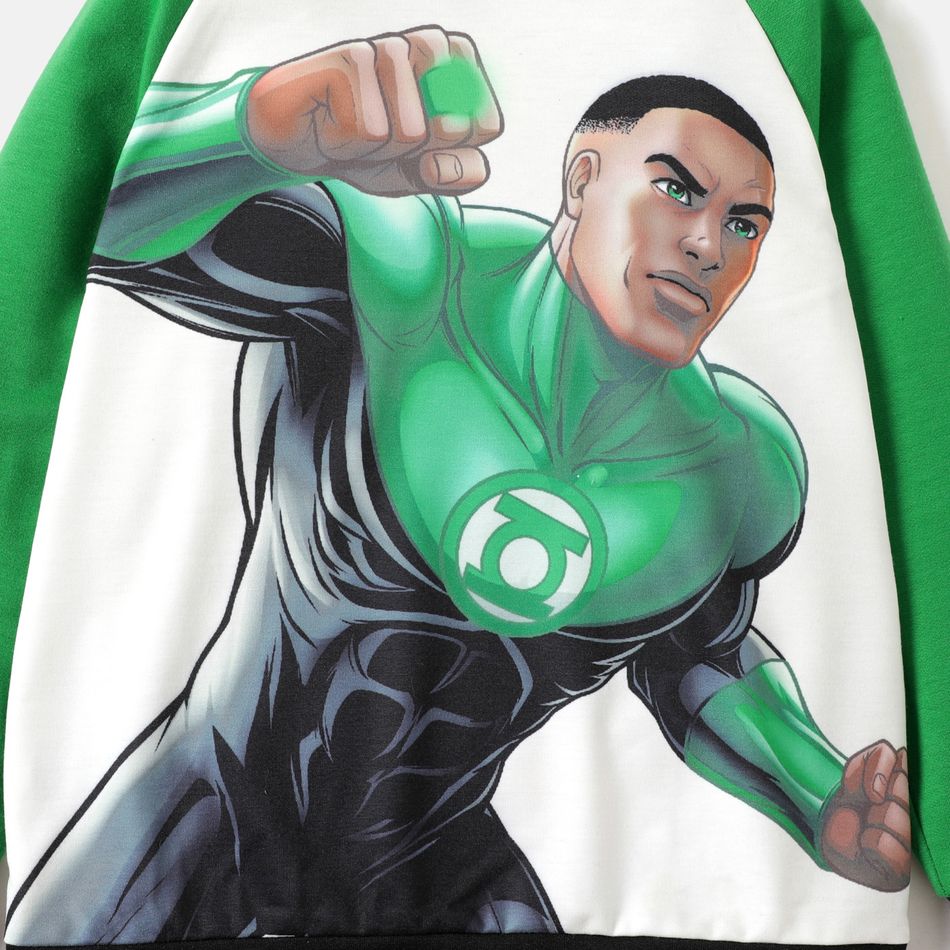 Justice League Kids Boy/Girl Super Heroes Hooded Pullover Sweatshirt Green big image 2