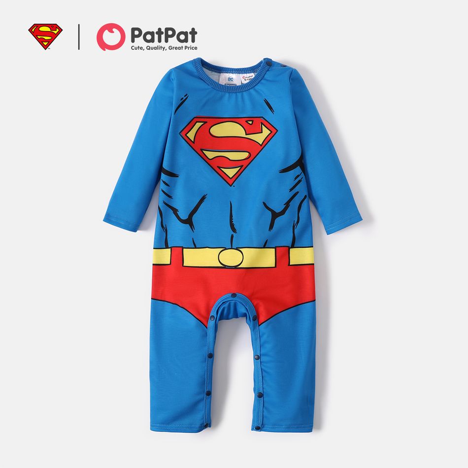 Superman Sibling Matching Blue Long-sleeve Graphic Sets Blue big image 3