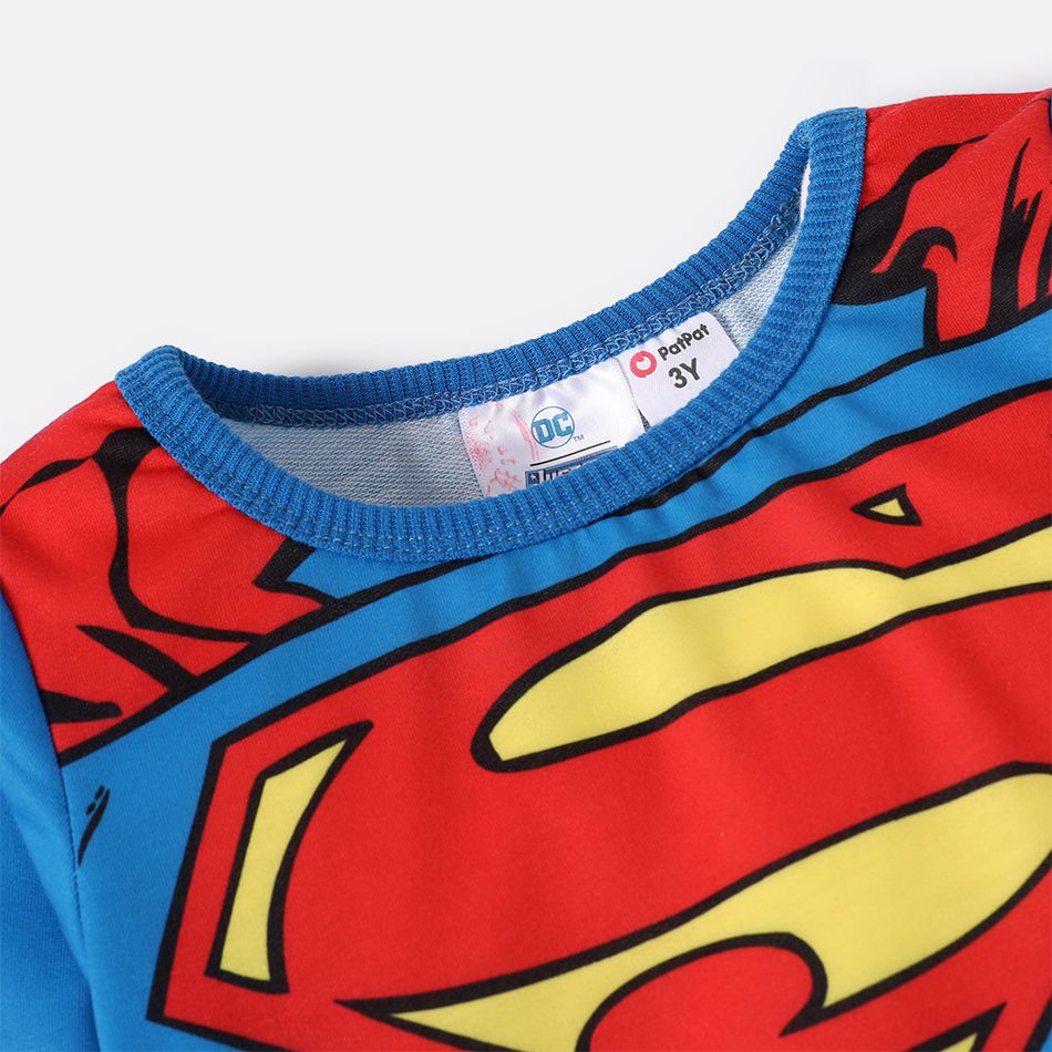 Superman Sibling Matching Blue Long-sleeve Graphic Sets Blue big image 4