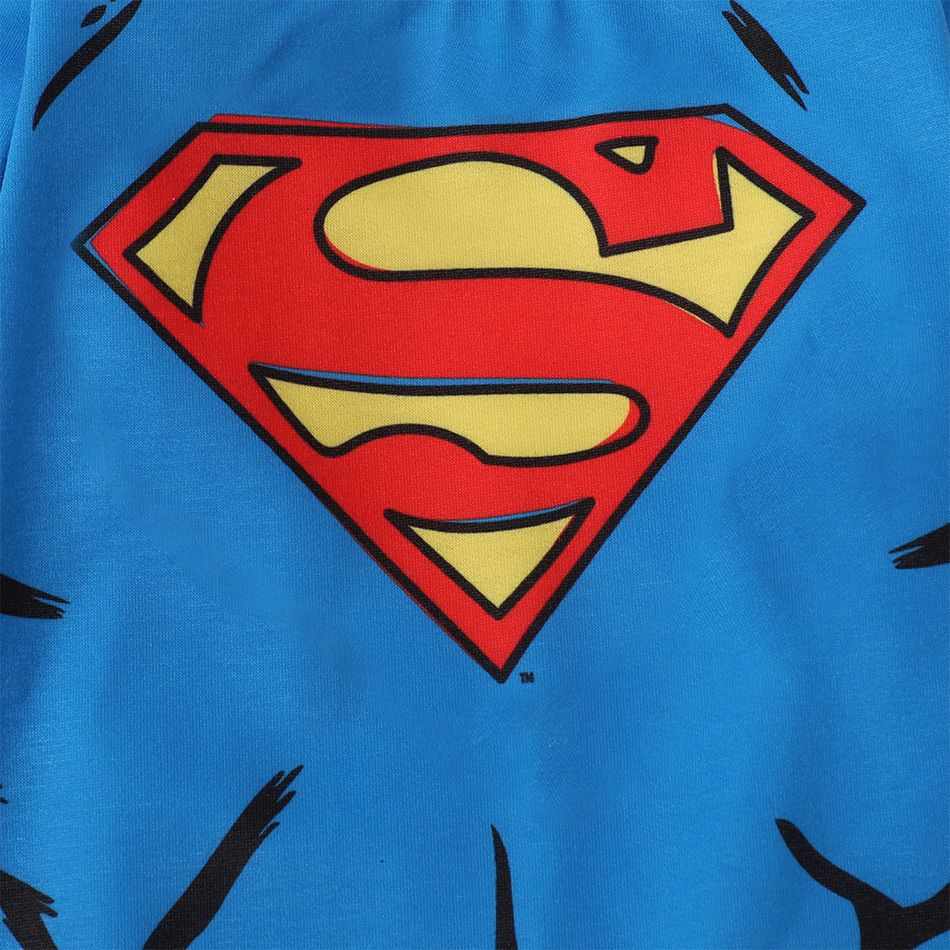 Superman Sibling Matching Blue Long-sleeve Graphic Sets Blue big image 5