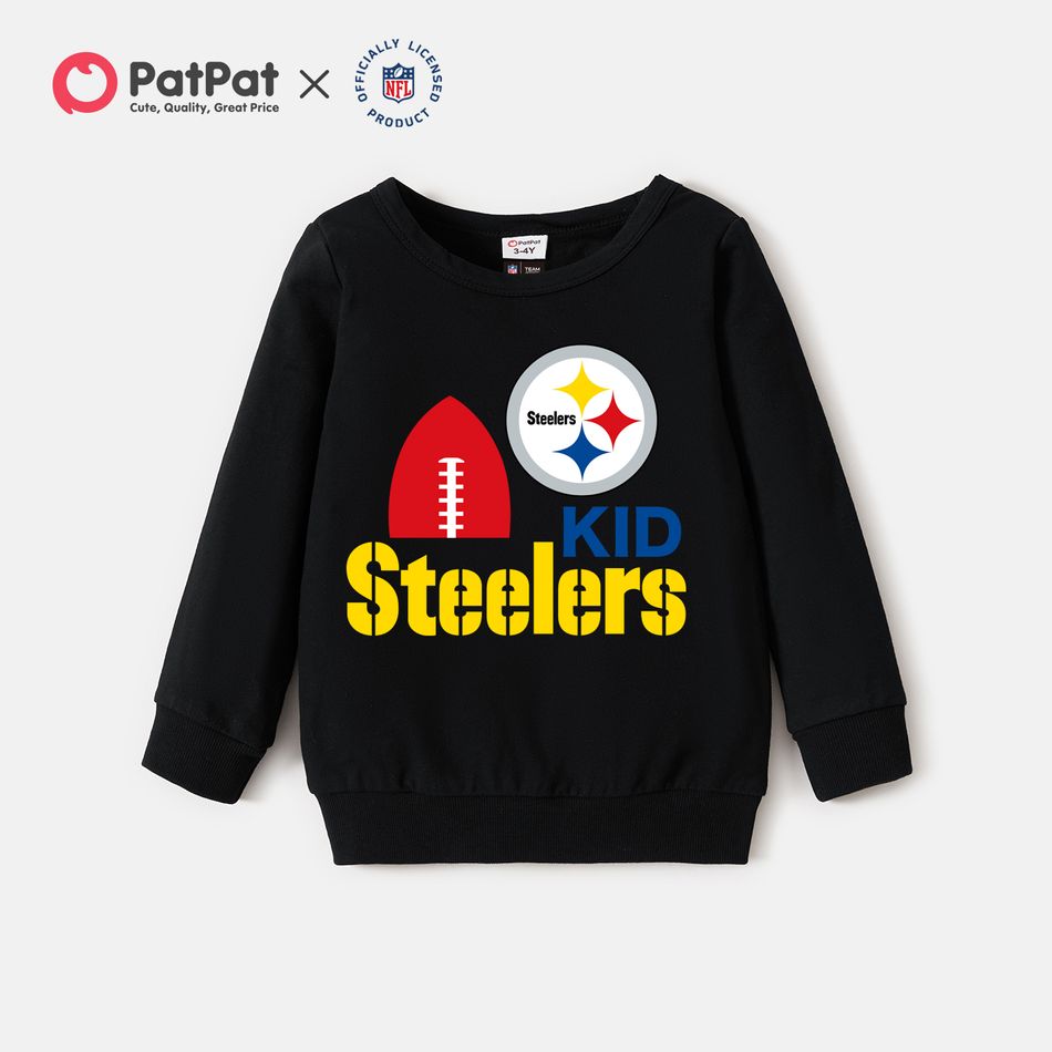 NFL Family Matching Steelers Cotton Pullover Sweatshirts Black big image 4
