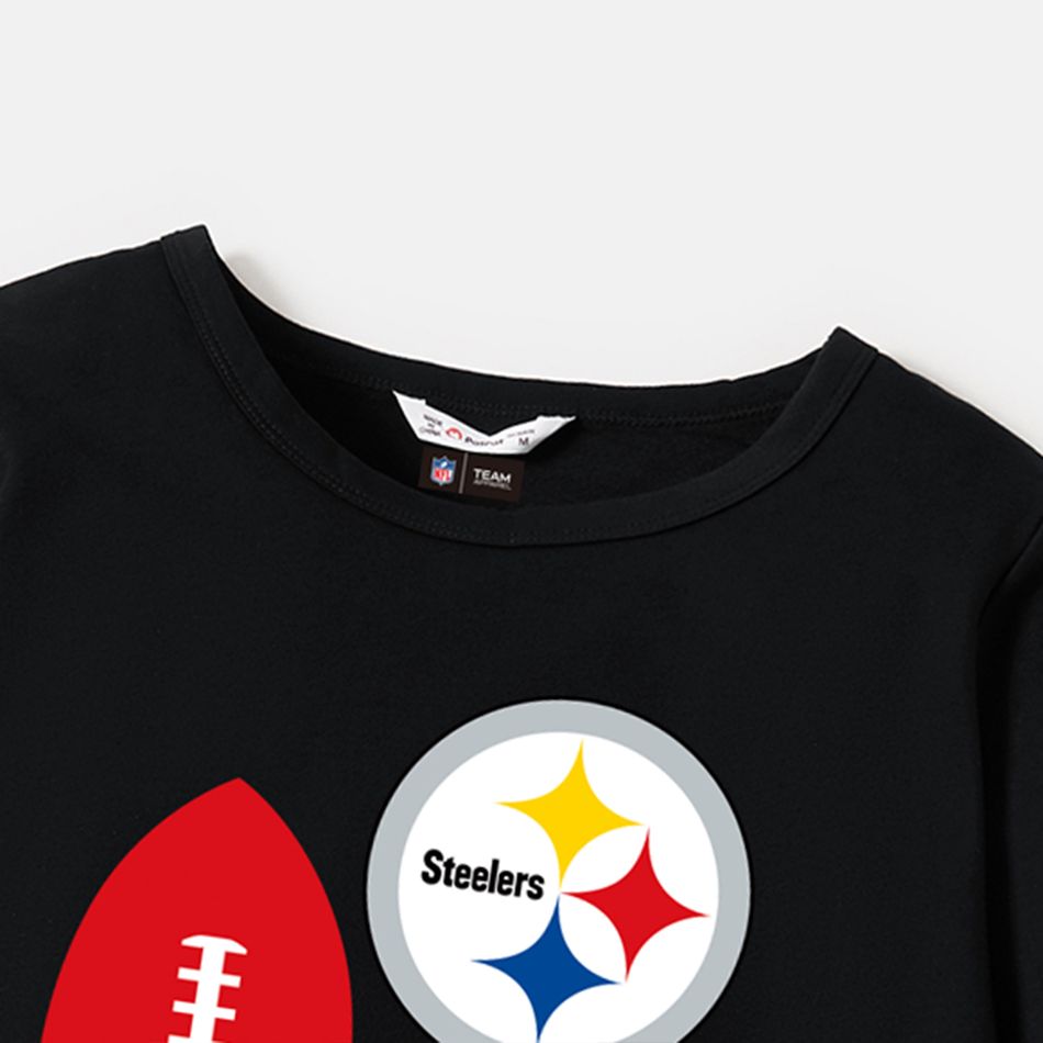 NFL Family Matching Steelers Cotton Pullover Sweatshirts Black big image 8
