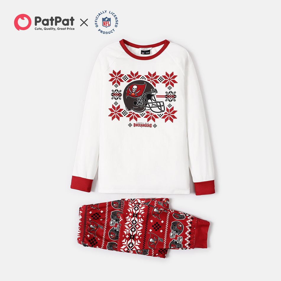 NFL Look de família Manga comprida Conjuntos de roupa para a família Pijamas (Flame Resistant) vermelho branco big image 2