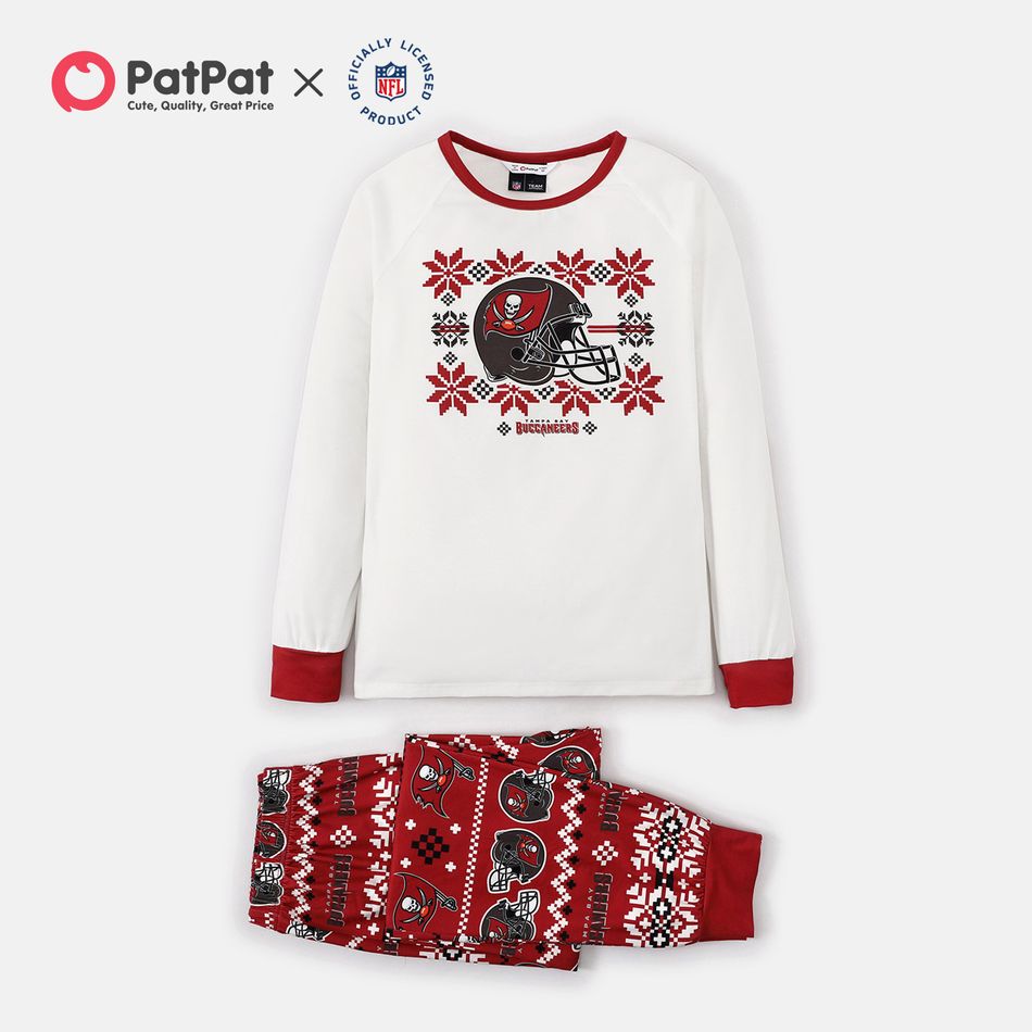 NFL Look de família Manga comprida Conjuntos de roupa para a família Pijamas (Flame Resistant) vermelho branco big image 3