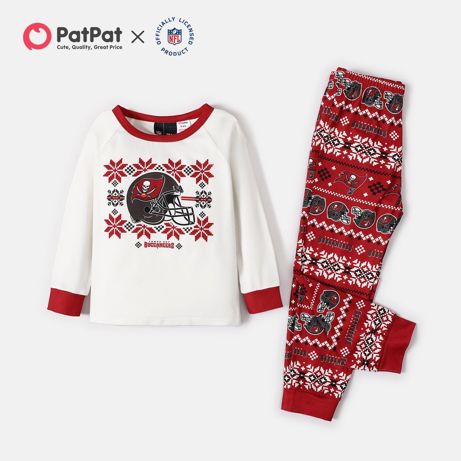 NFL Look de família Manga comprida Conjuntos de roupa para a família Pijamas (Flame Resistant) vermelho branco big image 4