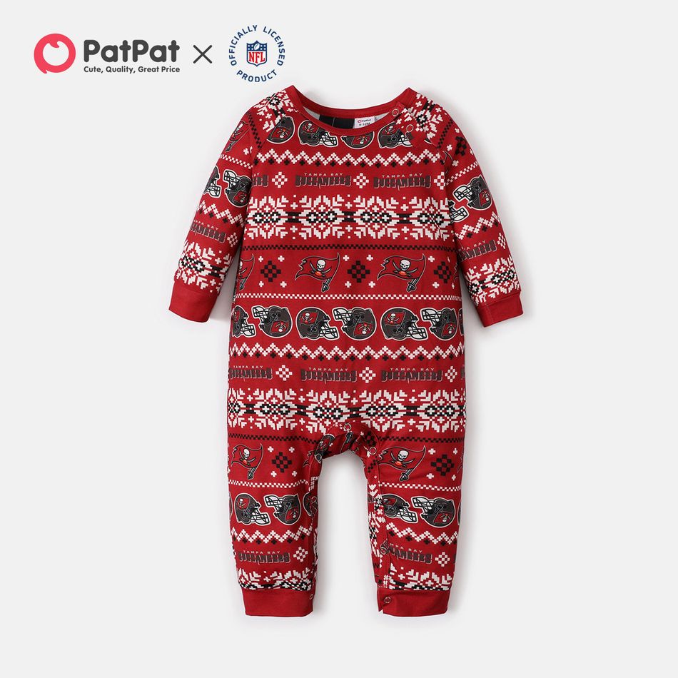 NFL Look de família Manga comprida Conjuntos de roupa para a família Pijamas (Flame Resistant) vermelho branco big image 5