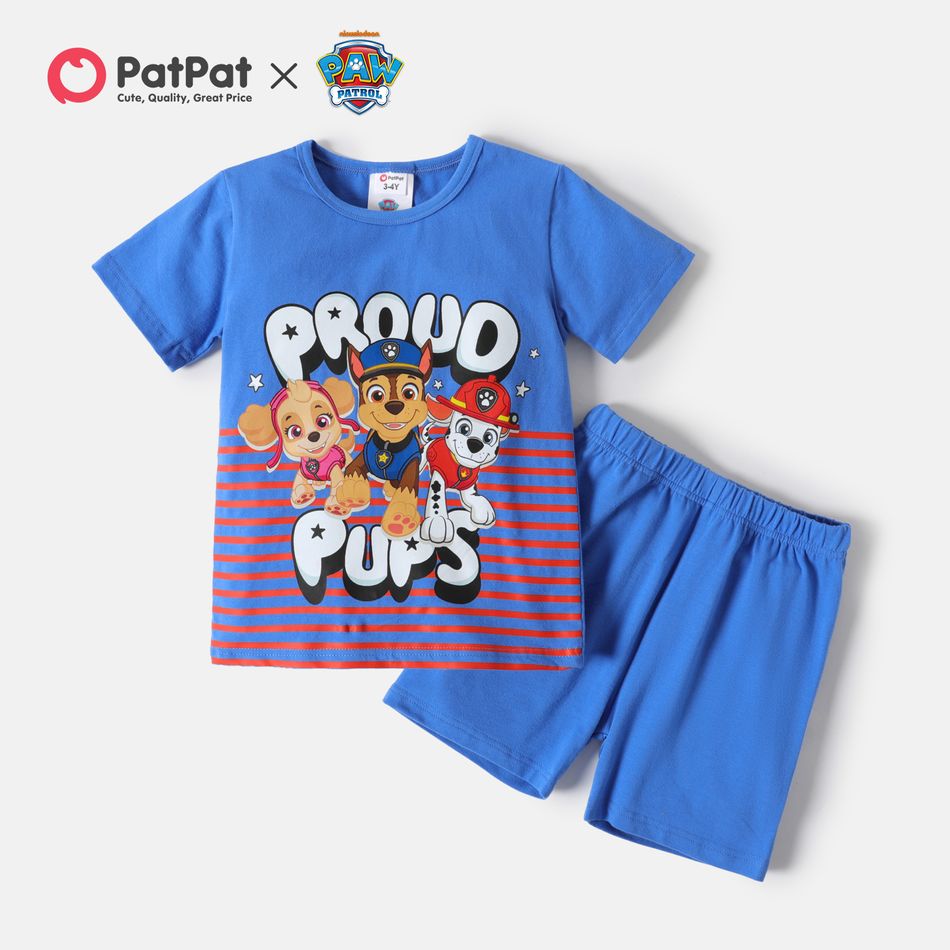 PAW Patrol 2-piece Toddler Boy Proud Pups Cotton Tee and Shorts Pants Blue