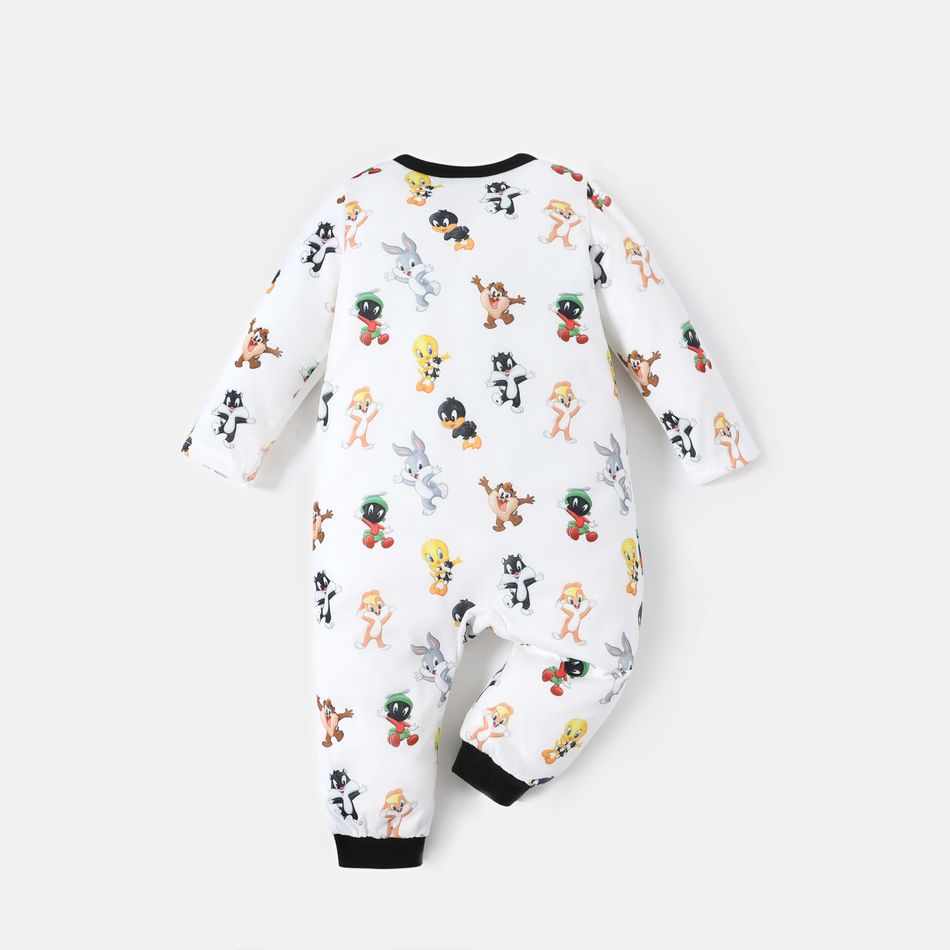 Looney Tunes Baby Boy/Girl Front Buttons Long-sleeve Jumpsuit Black/White big image 3