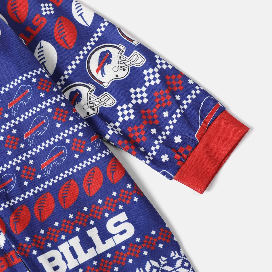 NFL Family Matching BILLS Blue Zip-up Hooded Pajamas Onesies Navy big image 8