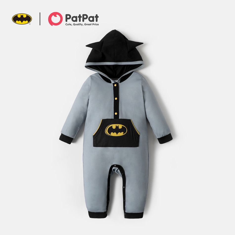 Batman Baby Boy Super Hero Colorblock Jumpsuit Grey big image 1