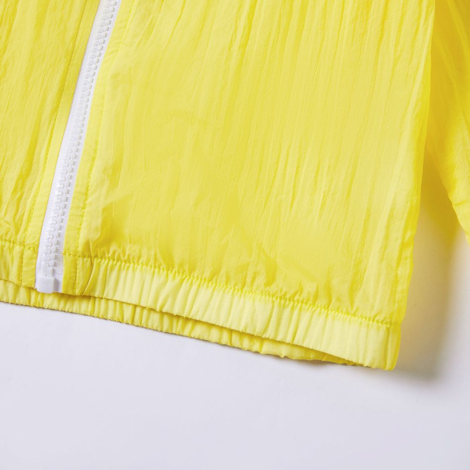 Criança Unissexo Costuras de tecido Cor sólida Blusões e casacos Amarelo